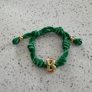 BaubleBar Bracelet Green Knotted Bracelet with Gold Accents